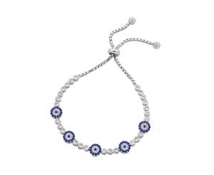 Bevilles Sterling Silver Evil Eye Charm Bracelet