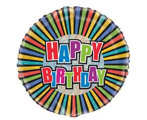 Birthday Colours 45cm Foil Prismatic Balloons Packaged