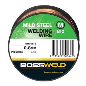 Bossweld 0.8mm 0.7kg Mild Steel S6 MIG Wire