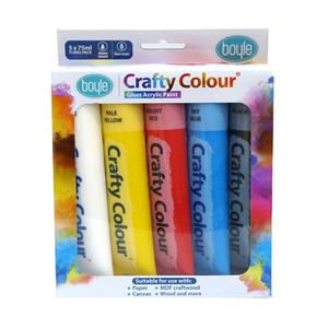 Boyle 75ml Crafty Colour Acrylic Paint - 5 Pack