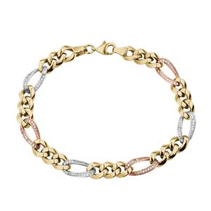 Bracelet in 10ct Yellow White & Rose Gold