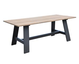 Brooklyn 2M Outdoor Teak Top Dining Table With Aluminium Legs - Outdoor Teak Tables