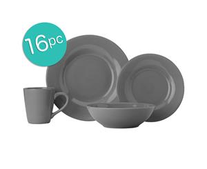 Casa Domani 16-Piece Portofino Dinner Set - Grey