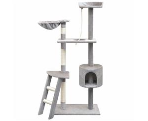 Cat Tree 97x40x150cm Grey Scratching Post Scratcher Pole Gym House