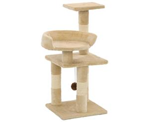 Cat Tree with Sisal Scratching Posts 65cm Beige Condo House Play Tower