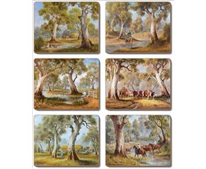 Country Kitchen REDGUM COUNTRY Cork Backed Coasters Set 6 Cinnamon