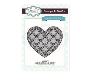 Creative Expressions - Woven Trellis Heart Pre Cut Stamp