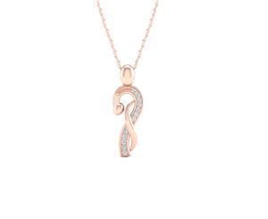 De Couer 9KT Rose Gold Diamond Women Necklace (1/20CT TDW H-I Color I2 Clarity)