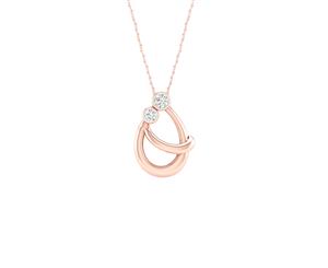 De Couer Sterling Silver Diamond Rose Gold Plated Mom and Child Necklace (1/10CT TDW H-I Color I2 Clarity)