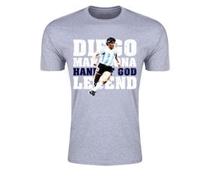 Diego Maradona Hand of God Legend T-Shirt (Grey)