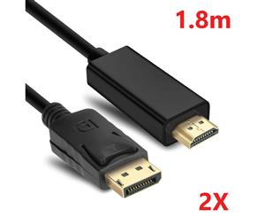 Displayport Display Port DP to HDMI Cable Male to Male Full HD High Speed 1080P - 1.8m 2x