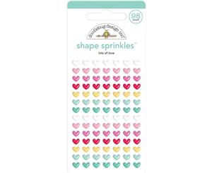 Doodlebug Sprinkles Adhesive Enamel Shapes - Lots Of Love Love Notes