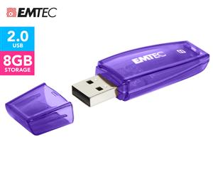 EMTEC C410 Color Mix USB 2.0 8GB Flash Drive - Purple