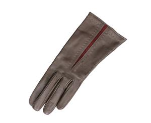 Eastern Counties Leather Womens/Ladies Sadie Contrast Panel Gloves (Elephant/Oxblood) - EL266