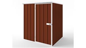 EasyShed S1515 Tall Flat Roof Garden Shed - Tuscan Red