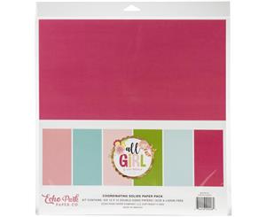 Echo Park Double-Sided Solid Cardstock 12in x 12in 6 pack All Girl 6 colours