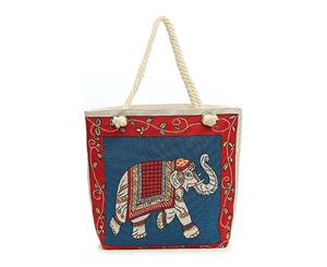 Elephant Women's Handbag Shopping Bag - Red