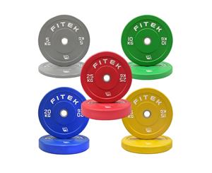 FITEK 150KG Virgin Rubber Olympic Colour Bumper Plates V3 Package