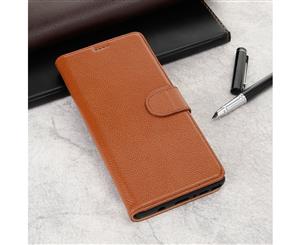 For Samsung Galaxy NOTE 9 Case Fashion Brown Cowhide Genuine Leather Slim Wallet