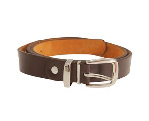 Forest Belts Mens 0.75 Inch Plain Skinny Leather Belt (Brown) - BL120