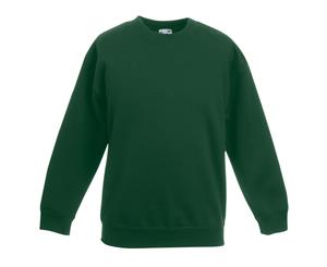 Fruit Of The Loom Childrens Unisex Set In Sleeve Sweatshirt (Pack Of 2) (Bottle Green) - BC4367