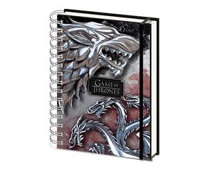 Game Of Thrones Notebook Stark & Targaryen Sigils Official A5 Wiro - Black