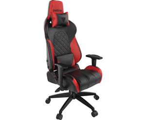 Gaming Chair RGB Light Ergonomic Comfort Adjustable Armrest/Backrest Gamdias E1L Black Red