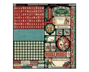 Graphic 45 - A Christmas Carol Cardstock Stickers 12Inch X12inch