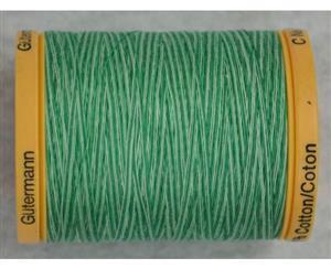 Gutermann Natural Cotton Thread 800m (876yds) #9989 Variegated Bahama Ocean Green