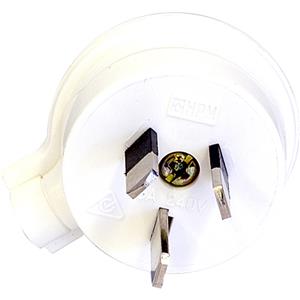 HPM 15A White 3 Pin Electrical Plug Top