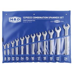 HRD 8-24mm Metric Combination Spanner Set 12 Piece HRDSPS12E