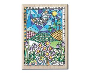 Hampton Art - Color Me Mounted Rubber Stamp 3.5Inch X5inch Flowers