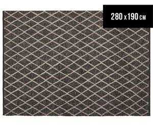 Handwoven Viscose & Wool 280x190cm Rug - Charcoal