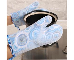 Heat Resistant Silicone Gloves - Blue1 x Pair