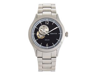 Heritor Automatic Antoine Semi-Skeleton Bracelet Watch - Silver/Black