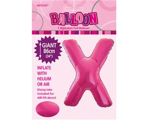 Hot Pink X Alphabet Foil Balloon 86cm