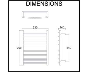 Hotwire - Towel Ladder - Curved (H700mm x W530mm)