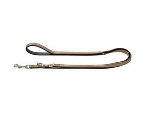 Hunter Premium Capri Leather Dog Training Lead 3-Way Adjustable - Stone/Black