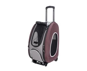 Ibiyaya EVA 4-in-1 Combo Pet Carrier on Wheels Chocolate