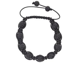 Iced Out Unisex Bracelet - Beads NINE hematite black - Black