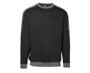 Id Mens Pro Wear Contrast Regular Fitting Sweatshirt (Black) - ID149