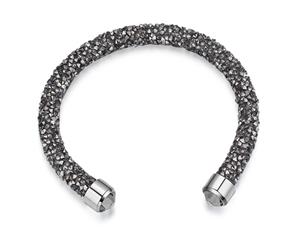 Ignite Crystals Bangle Embellished with Swarovski crystals-White Gold/Gunmetal