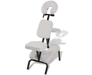 Iron Foldable Portable Massage Chair Beauty Therapy Bed Tattoo Waxing White