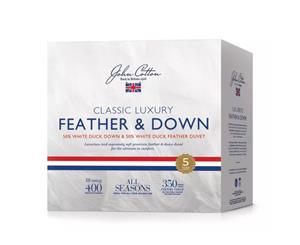 John Cotton 50% White Duck Down 50% White Duck Feather Quilt Double