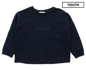 Jucca Youth Girls' Jersey Cropped Sweater - Dark Blue