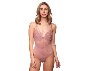 Just Sexy Women's Mesh & Lace Teddy - Cookie