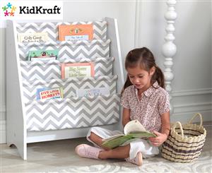 KidKraft Sling Bookshelf - White/Grey