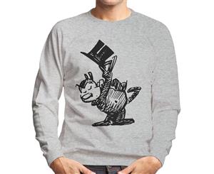 Krazy Kat Top Hat Bow Men's Sweatshirt - Heather Grey