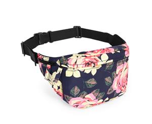 LOKASS Waist Pack Sport Waist Fanny Bag for Women-Blue peony