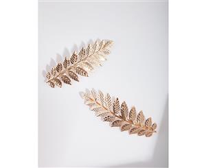 Lovisa Gold Double Leaf Hair Clip Pack